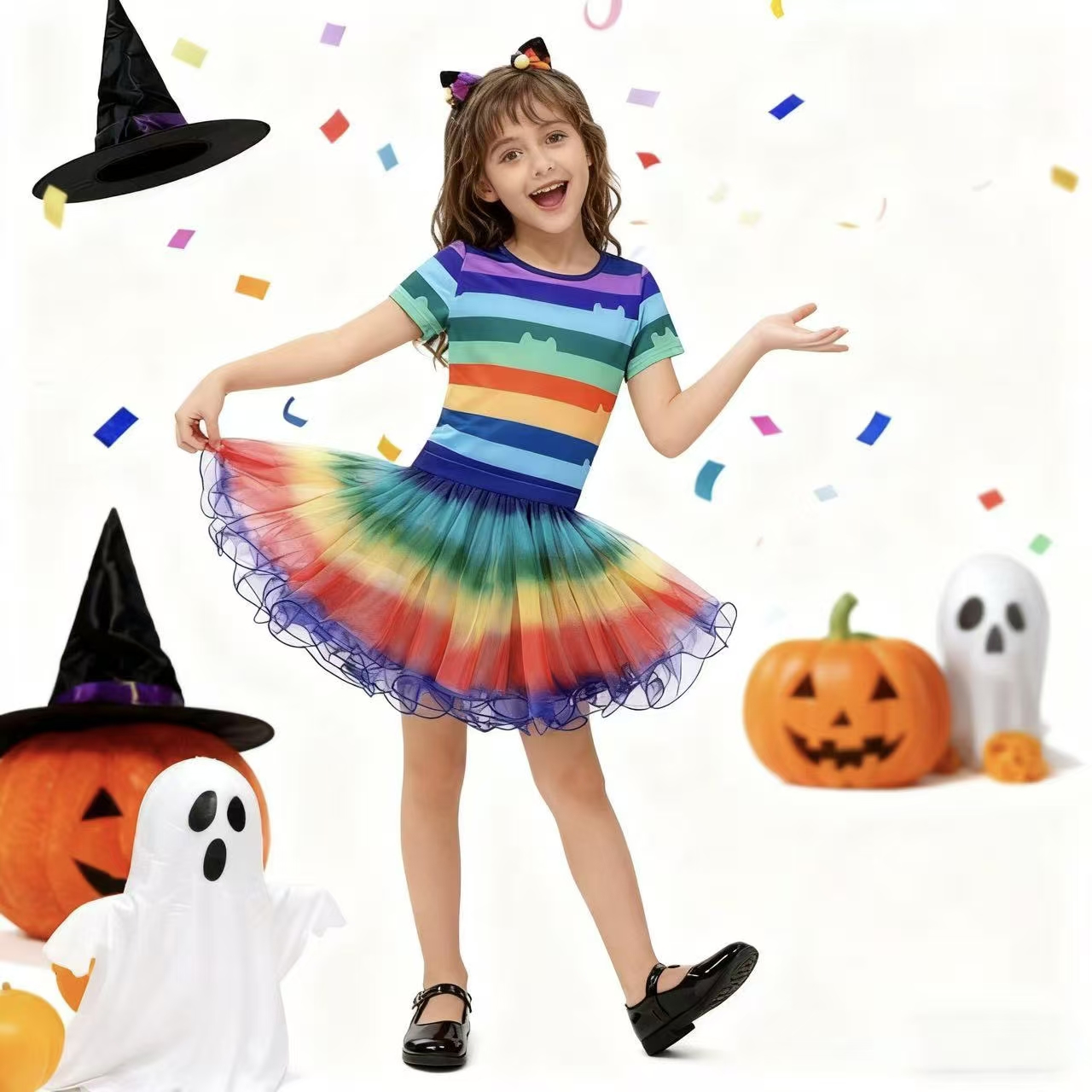 Summer Kids Clothing - طقم تنورة توتو للفتيات مع قميص