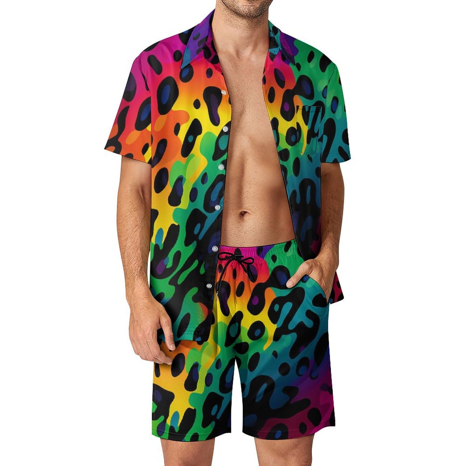 Summer Clothing Sets Men - طقم قميص رجالي صيفي بتصميم هندسي