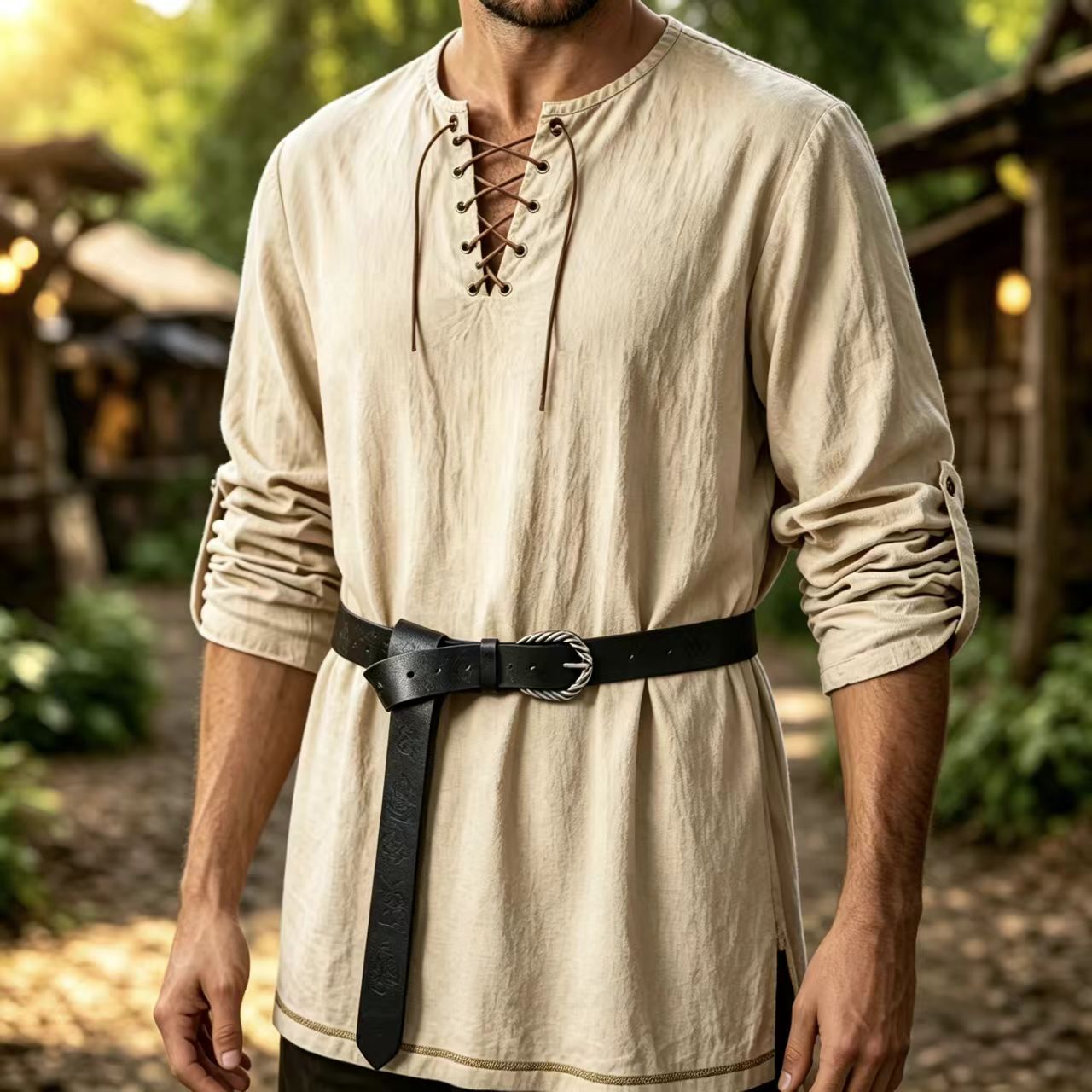 قميص رجالي طويل الأكمام من الك - مراجعة Summer Viking Clothing وسعره