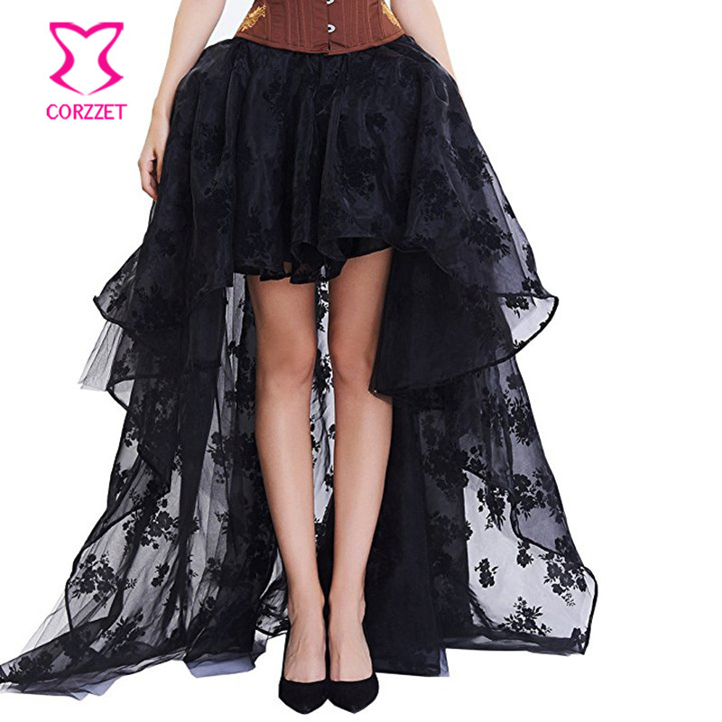 أسود الأزهار الشيفون الجبهة قص - مراجعة Summer Victorian Clothing وسعره