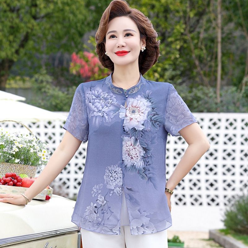 طقم قميص شيفون أنيق للنساء متو - مراجعة Summer Clothing Over 60 وسعره