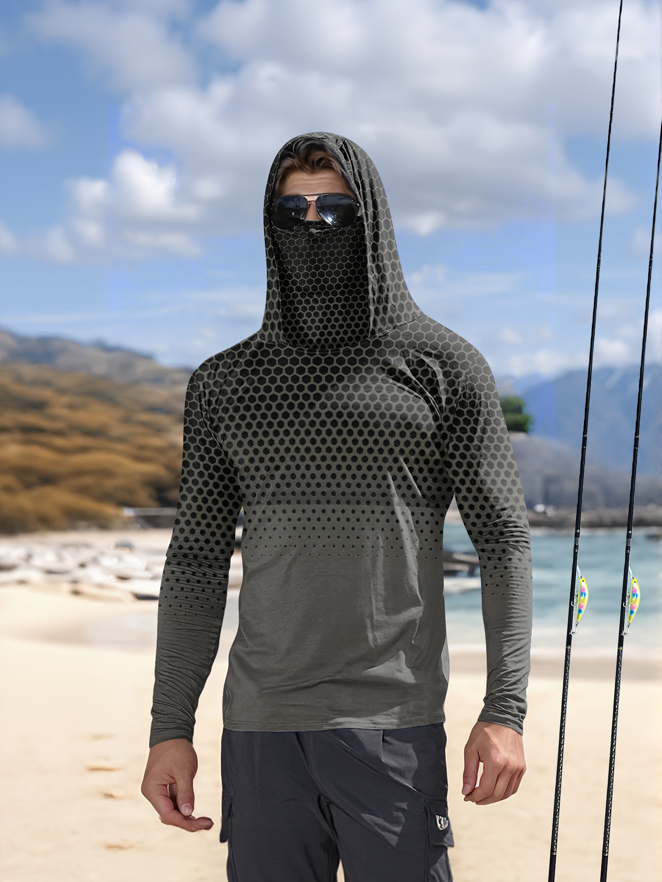 قميص صيد رجالي بغطاء للرأس بأك - مراجعة Summer Clothing Men وسعره
