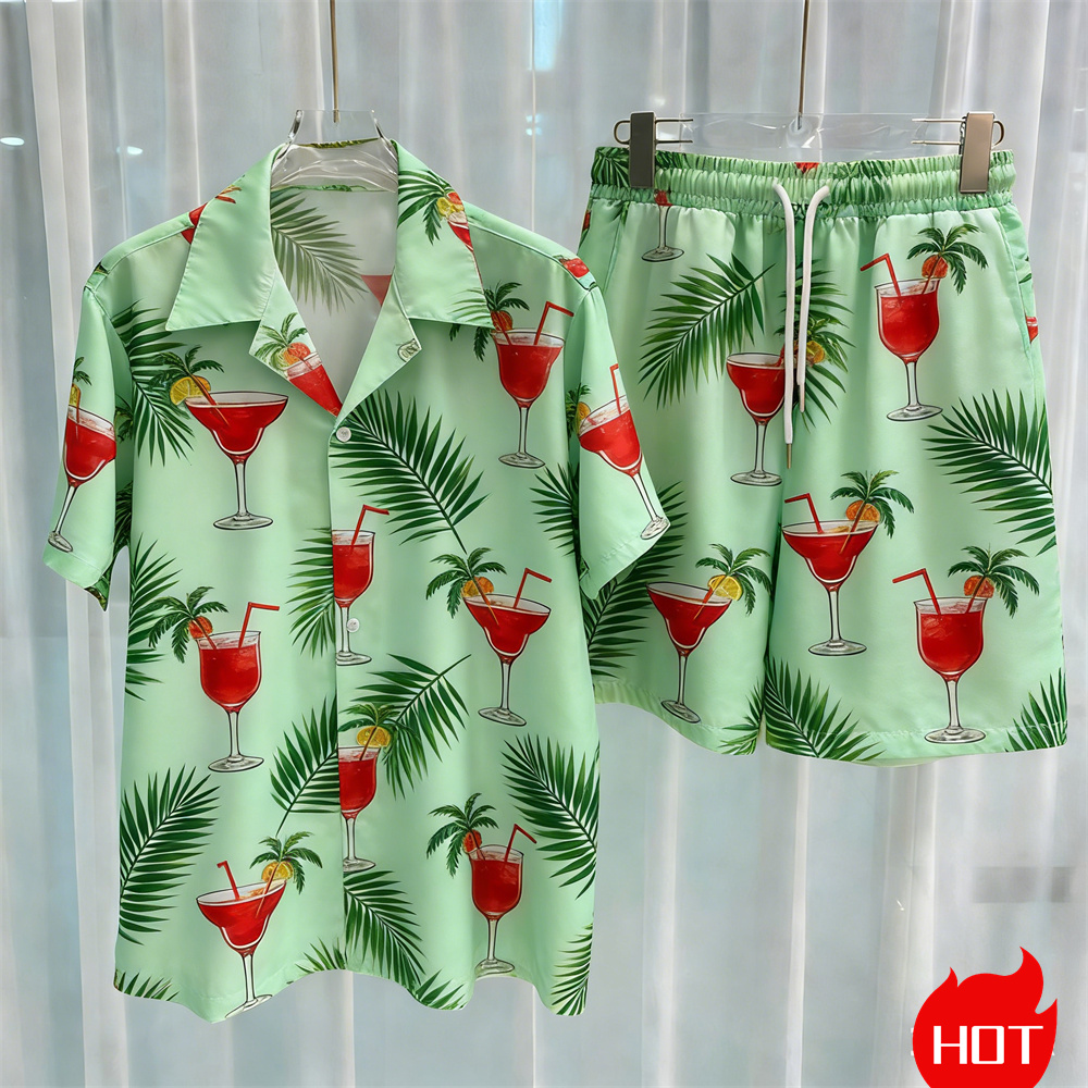 طقم قمصان صيفية للرجال بنقش نب - مراجعة Summer Clothing Sets Men وسعره