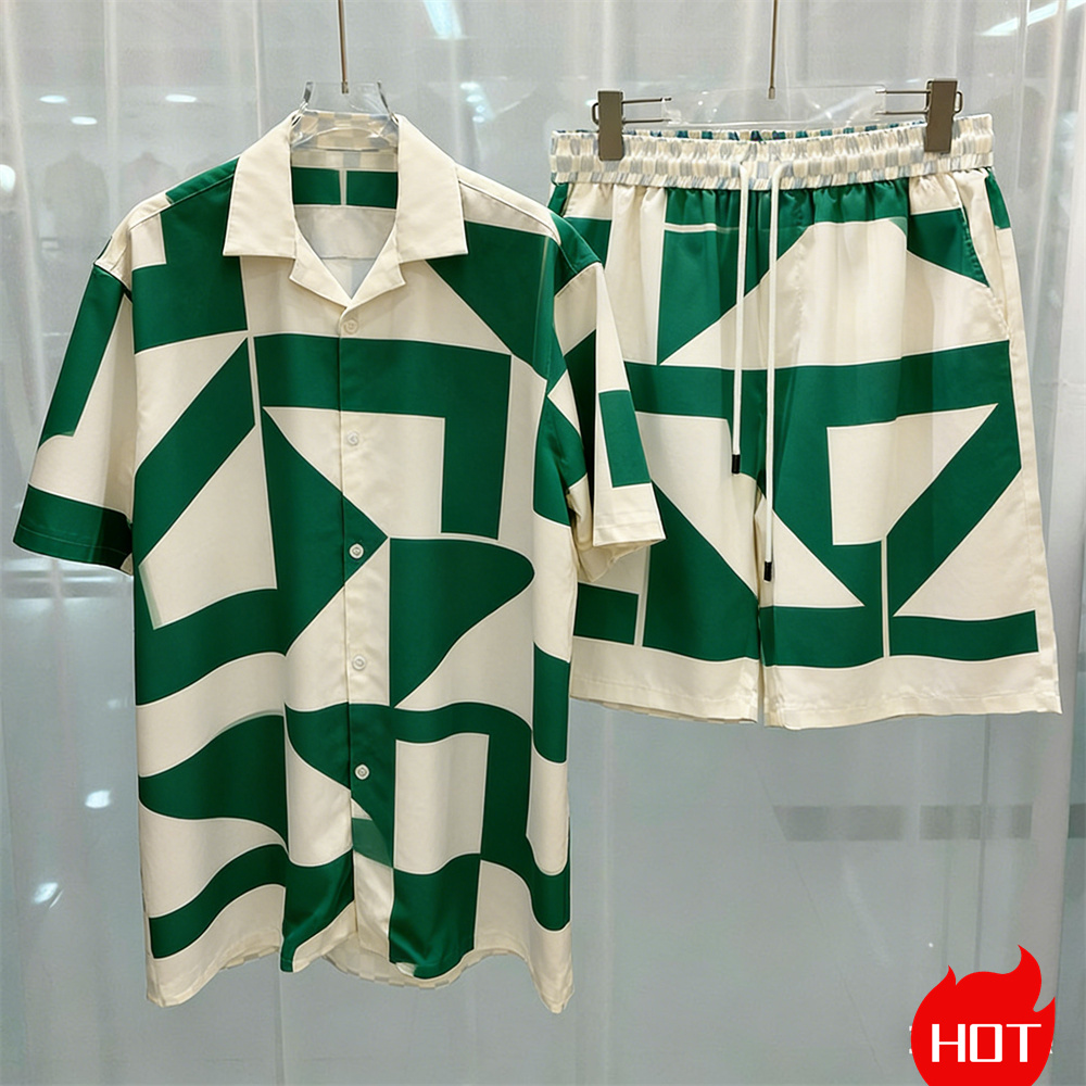 طقم شورت شاطئ رجالي صيفي عصري  - مراجعة Summer Clothing Sets Men وسعره