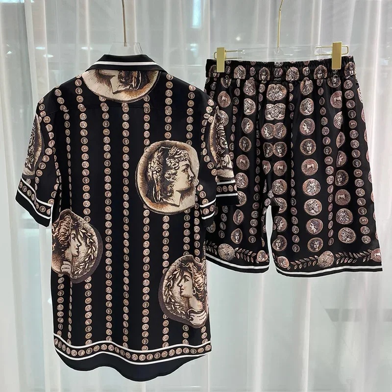 طقم قميص رجالي فاخر بنمط عتيق  - مراجعة Summer Clothing Sets Men وسعره
